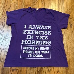 Port and Company Purple Graphic workout t-shirt women’s size 2XL motivational‎